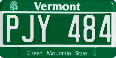 VT license plate PJY484