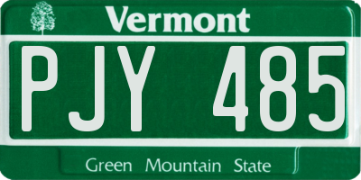 VT license plate PJY485