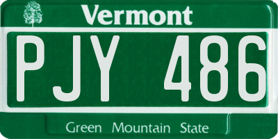 VT license plate PJY486