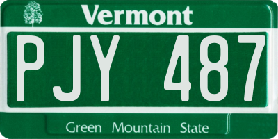 VT license plate PJY487