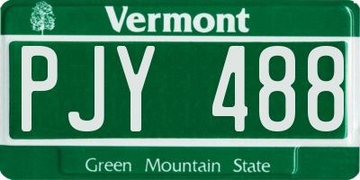 VT license plate PJY488