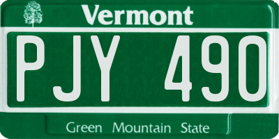 VT license plate PJY490