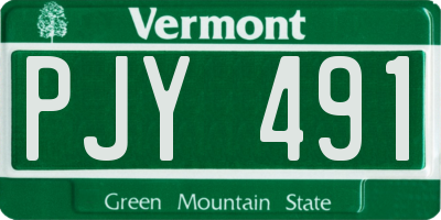 VT license plate PJY491