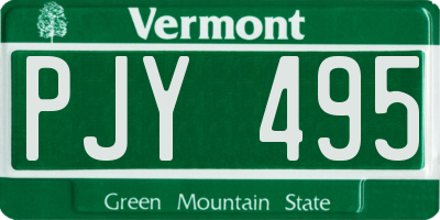 VT license plate PJY495