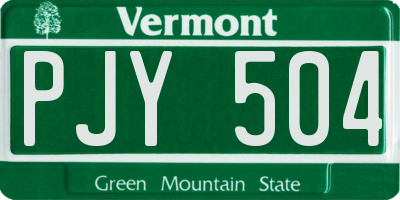 VT license plate PJY504
