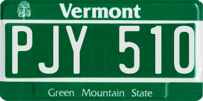 VT license plate PJY510