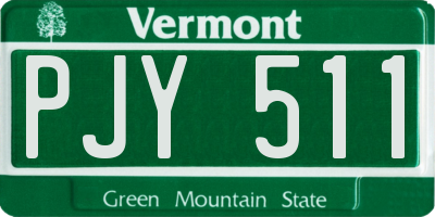 VT license plate PJY511