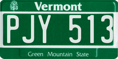 VT license plate PJY513