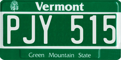 VT license plate PJY515
