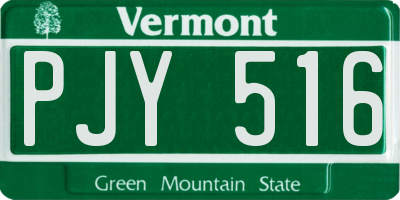 VT license plate PJY516
