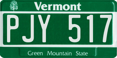 VT license plate PJY517