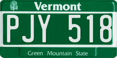 VT license plate PJY518