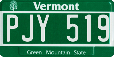 VT license plate PJY519