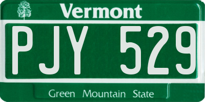 VT license plate PJY529