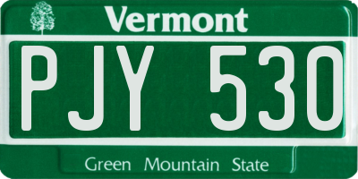 VT license plate PJY530