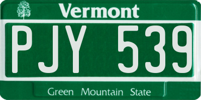 VT license plate PJY539