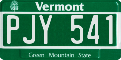VT license plate PJY541
