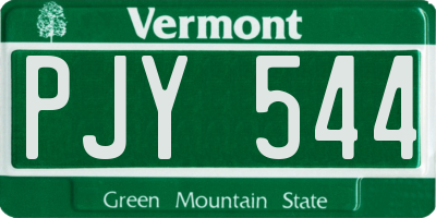 VT license plate PJY544