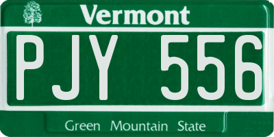 VT license plate PJY556