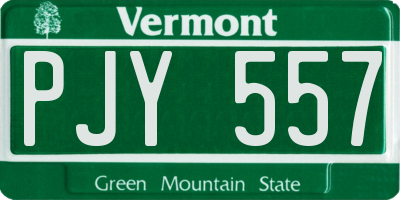 VT license plate PJY557