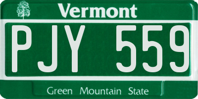 VT license plate PJY559