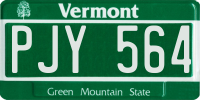 VT license plate PJY564