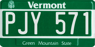 VT license plate PJY571