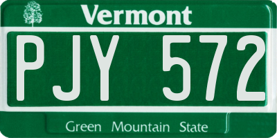 VT license plate PJY572