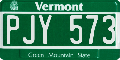VT license plate PJY573