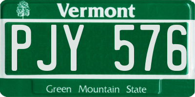 VT license plate PJY576