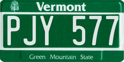 VT license plate PJY577