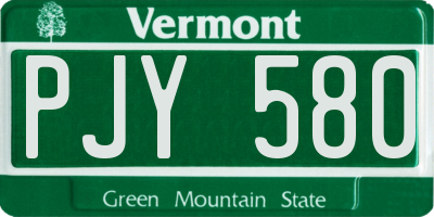 VT license plate PJY580