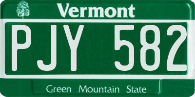 VT license plate PJY582