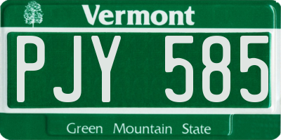 VT license plate PJY585
