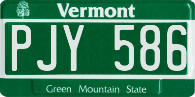 VT license plate PJY586