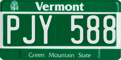 VT license plate PJY588