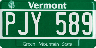 VT license plate PJY589