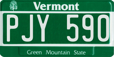 VT license plate PJY590