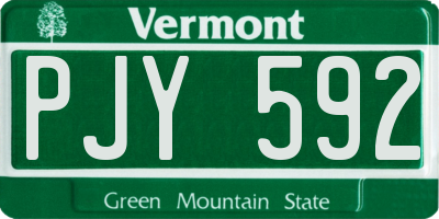 VT license plate PJY592
