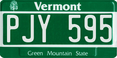 VT license plate PJY595