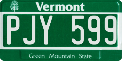 VT license plate PJY599