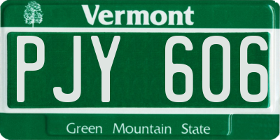 VT license plate PJY606