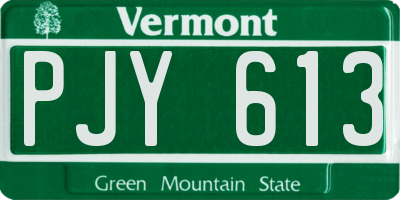 VT license plate PJY613