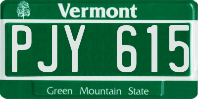VT license plate PJY615