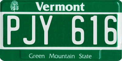 VT license plate PJY616