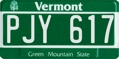 VT license plate PJY617