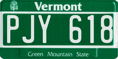 VT license plate PJY618