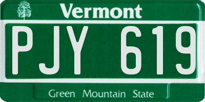 VT license plate PJY619