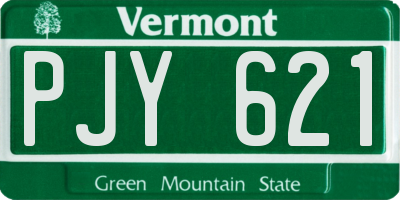 VT license plate PJY621