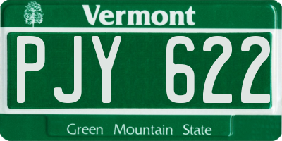 VT license plate PJY622
